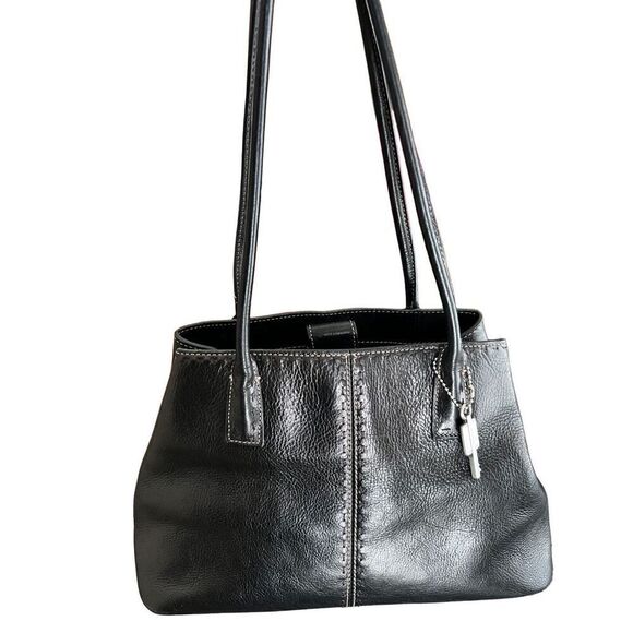 FOSSIL Black Leather Shoulder Purse Handbag - Picture 4 of 13